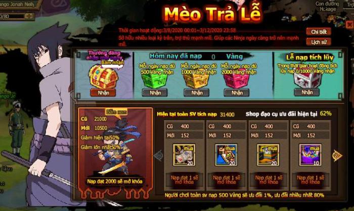 Tích Nạp Toàn Server Mua Đạo Cụ Hấp Dẫn Tích Nạp Toàn Server Mua Đạo Cụ Hấp Dẫn